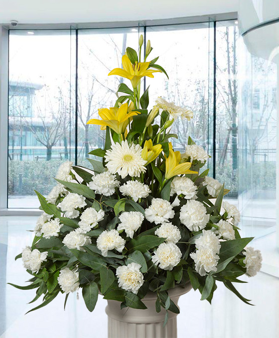 Centros de flores blancas